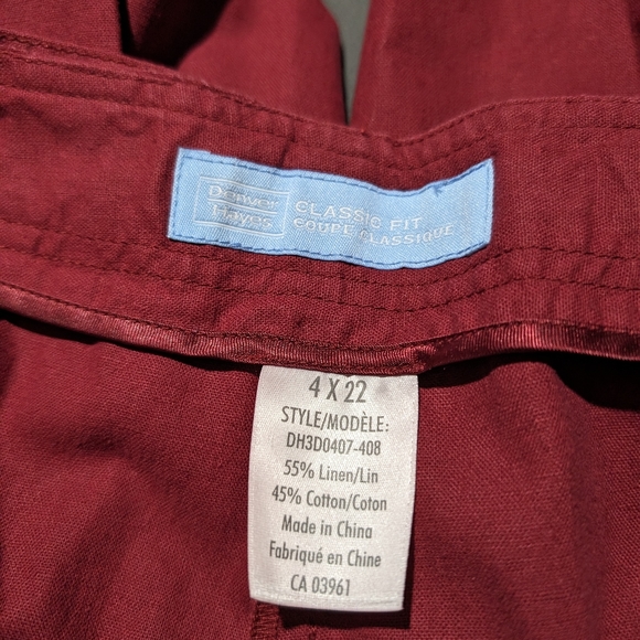 NWT Denver Hayes Women's Red Linen cropped pants size 4 Tie up waist band - Picture 7 of 8